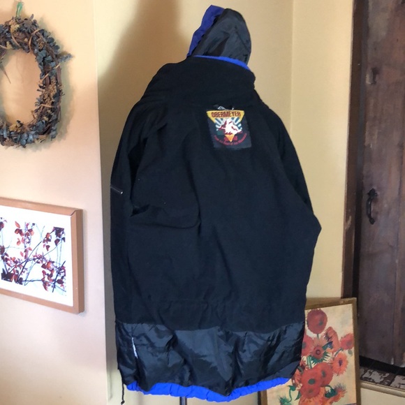 VTG 90s OBERMEYER sz Large SkiWear Snow Hooded Parkas Vivid Blue Fleece Classic - Picture 12 of 16